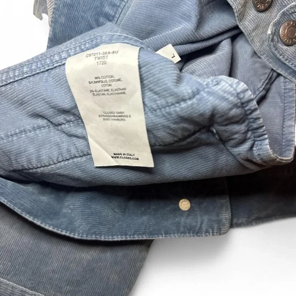 NWT CLOSED TWIST Blue Corduroy Denim Jacket — LARGE - Picture 7 of 7